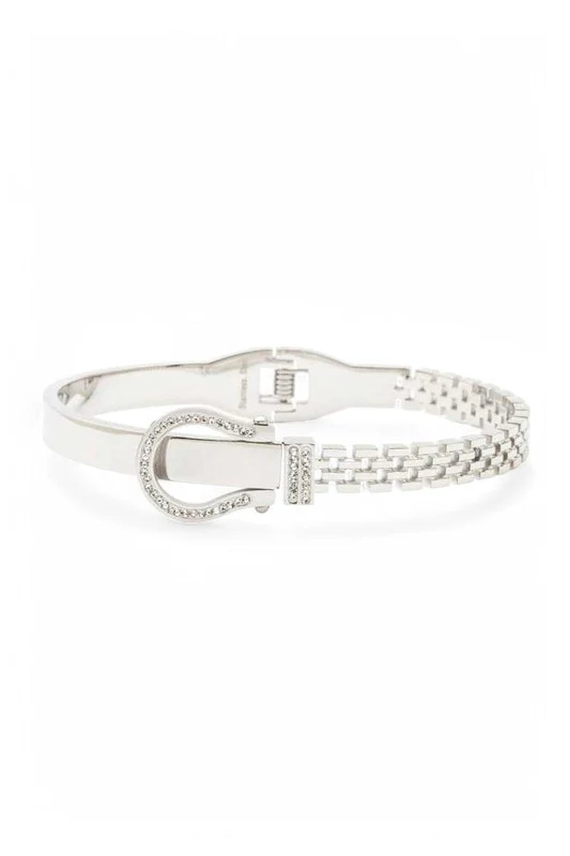 Crystal Buckle Stainless Steel Designer Bangle