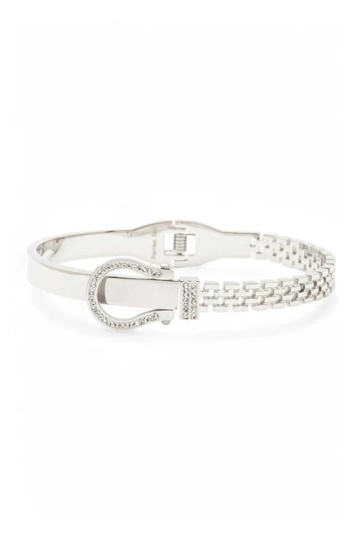 Crystal Buckle Stainless Steel Designer Bangle