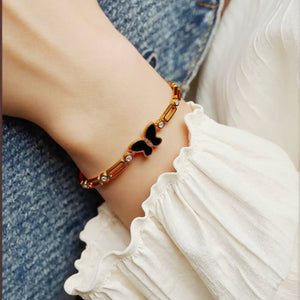 Butterfly Crystal Metal Circle Fashion Bracelet